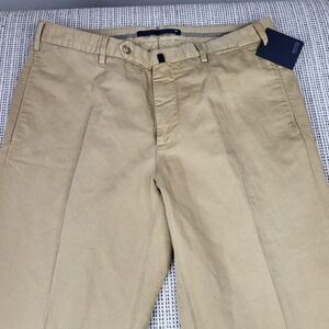 Incotex Chinolino Nassau Pants Mens 36x34 Beige Linen Cotton Chino Casual